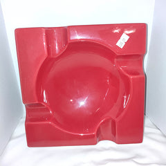 ASHTRAY - CERAMIC LARGE GLOSS RED